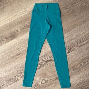 Never worn High waisted teal stretchy hot yoga or gym leggings XS